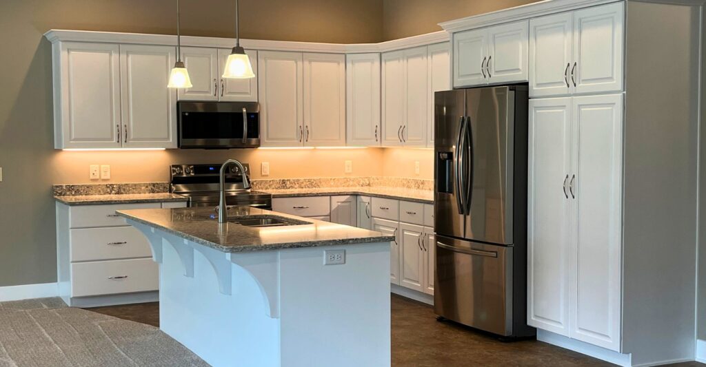 The Orchard at Golden Years in Fort Wayne, IN, Braeburn model, kitchen