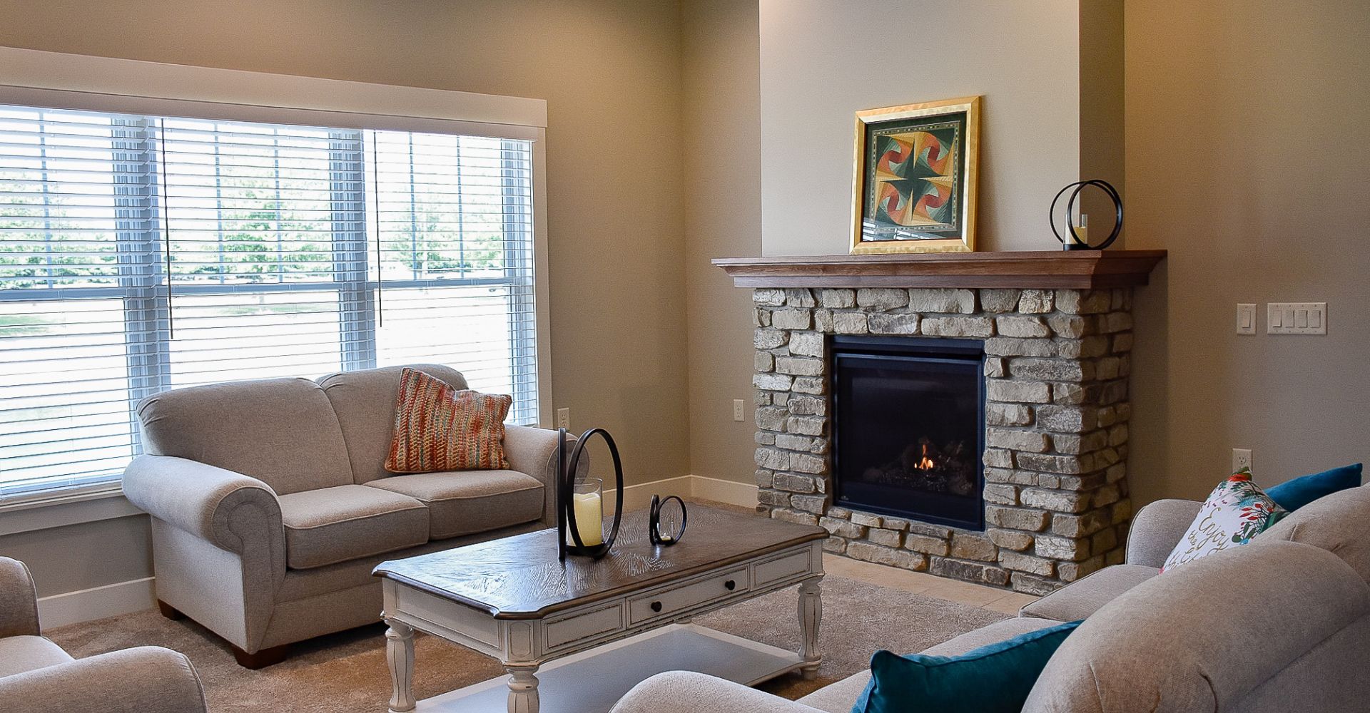 The Orchard at Golden Years in Fort Wayne, IN, Liberty model, living room